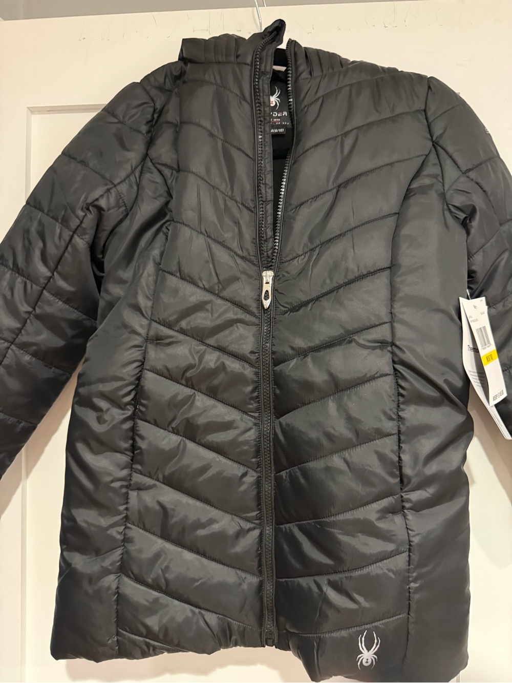 Girls-Black Puffer Jacket - Lightweight Warmth